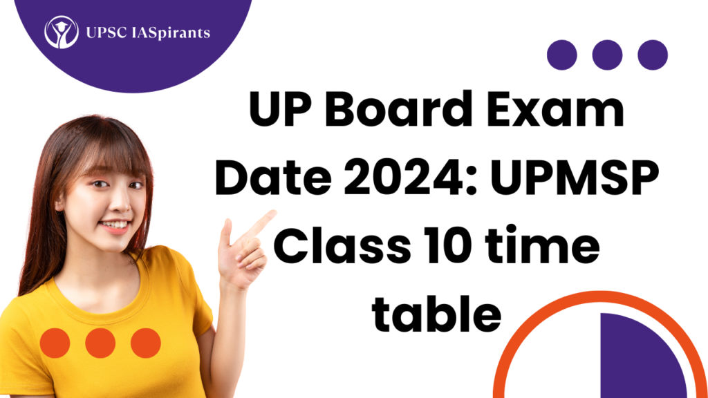 UP Board Exam Date 2024: UPMSP Class 10 time table