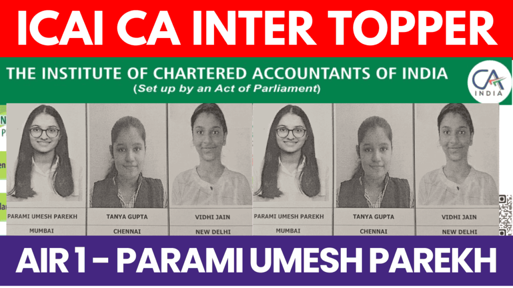 ICAI CA Inter topper Parami Umesh Parekh