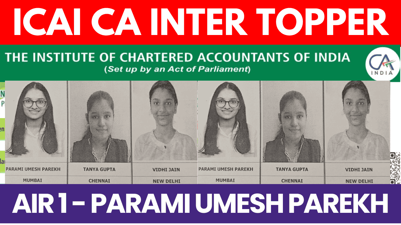 ICAI CA Inter toppers: Mumbai girl Parami Umesh Parekh tops CA exam