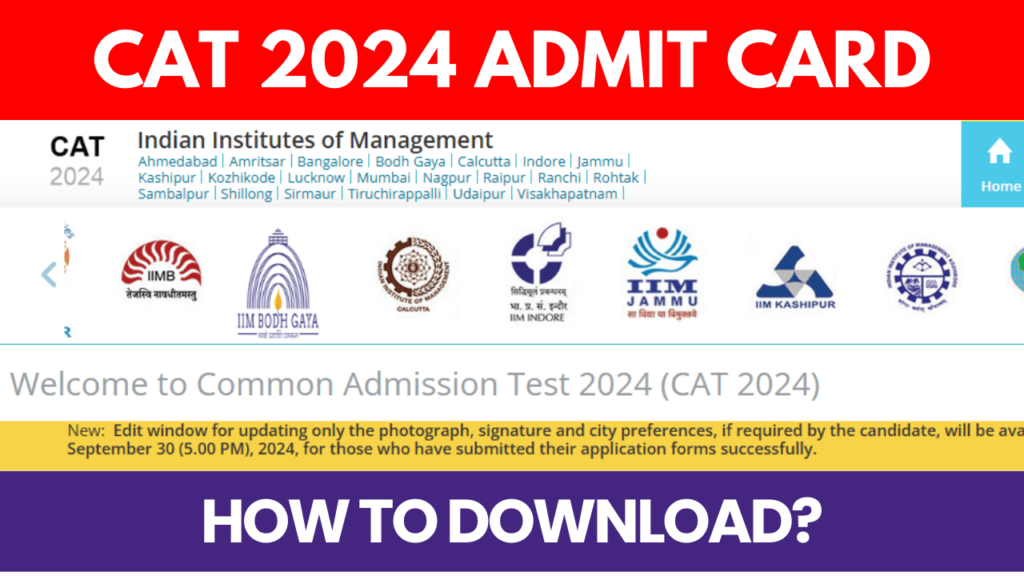 CAT 2024 admit card release date