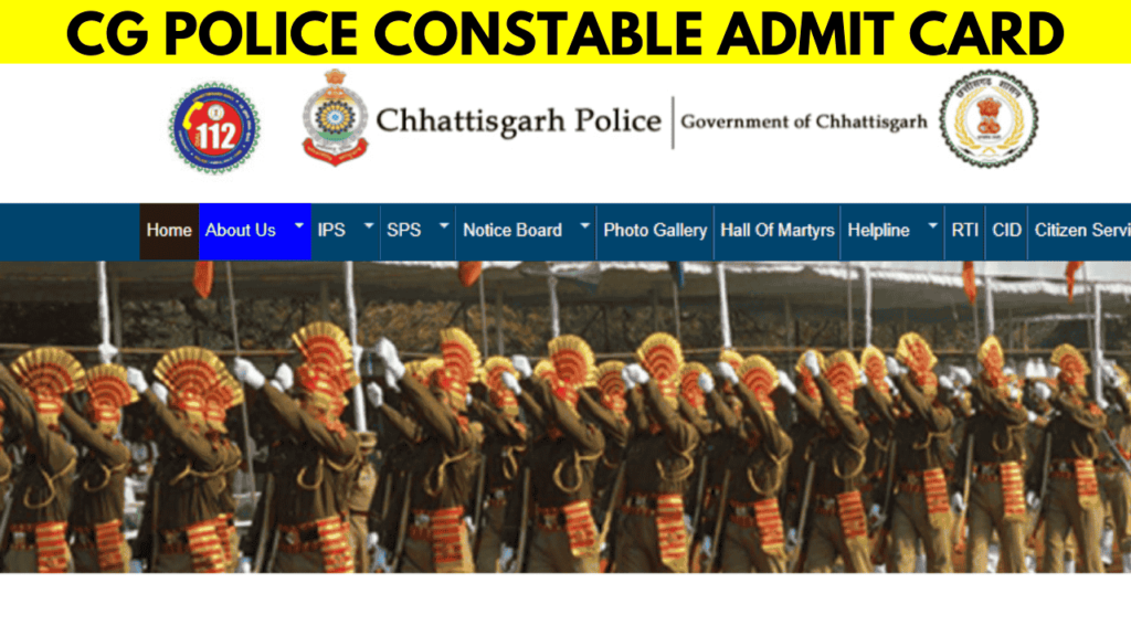 CG Police Constable Admit Card 2024