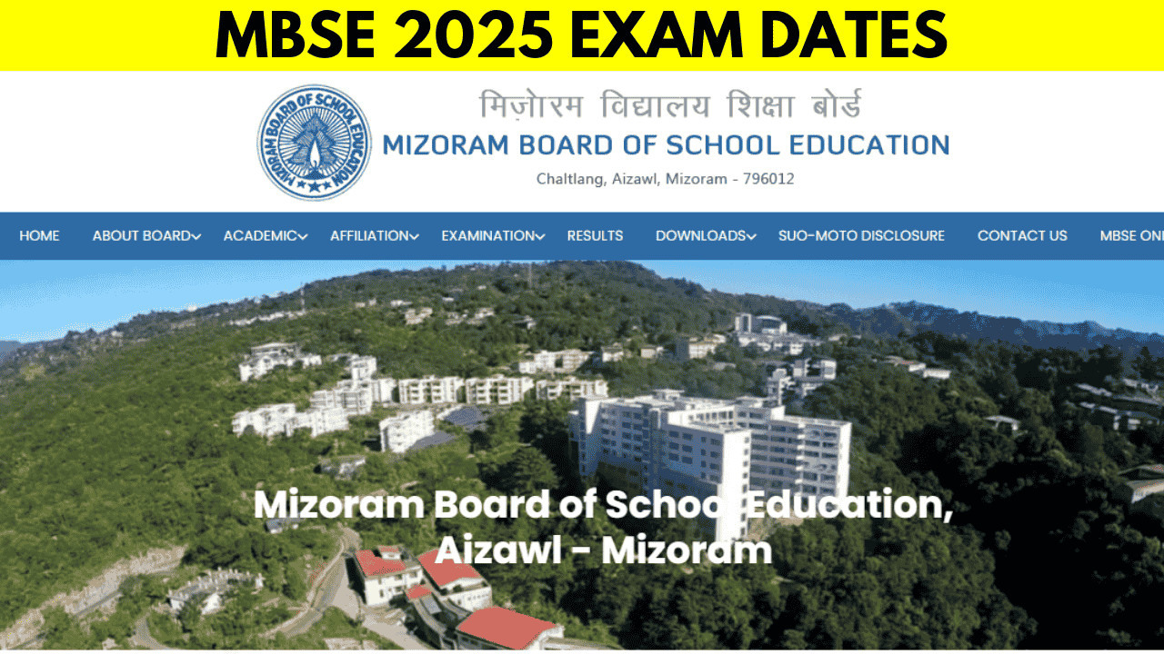 MBSE 2025 Exams: Mizoram Board Announces Class 10th, 12th Exam Dates