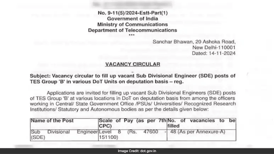 DoT Recruitment 2024