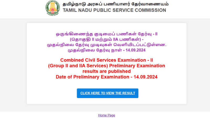 Tamil Nadu Public Service Commission Group 2 Result 2024 Released: Steps to Download