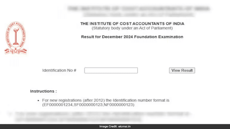 ICMAI CMA Foundation December Result 2024 Declared, Check Details