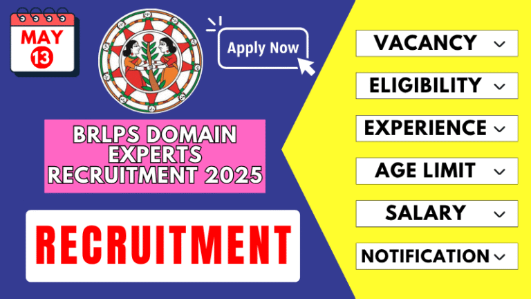 BRLPS JEEViKA 2025 recruitment update showing no active notification for Domain Experts posts on May 13, 2025