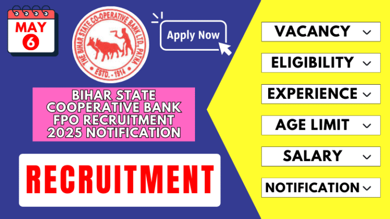Bihar State Cooperative Bank FPO Recruitment 2025 Notification