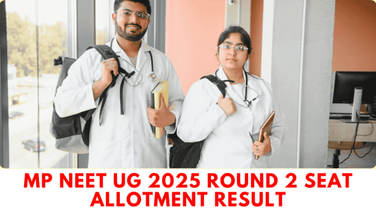 Candidate downloading MP NEET UG 2025 Round 2 seat allotment list on dme.mponline.gov.in with rank and college details.