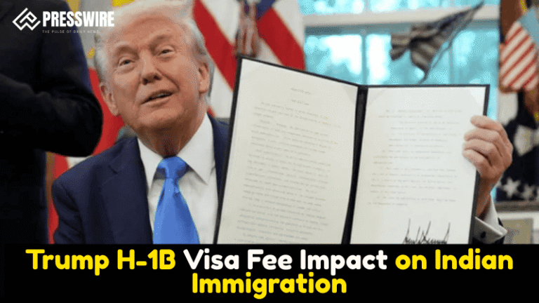 Visual of Indian tech professionals reviewing H-1B visa documents amid Trump's 0,000 fee announcement, with Gold Card icons symbolizing elite US immigration pathways.