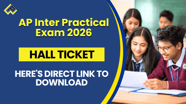 Infographic on AP Inter Practical Hall Ticket 2026 release vocational January 27-February 10 general February 1-10 theory February-March five-step download bie.ap.gov.in WhatsApp for students.