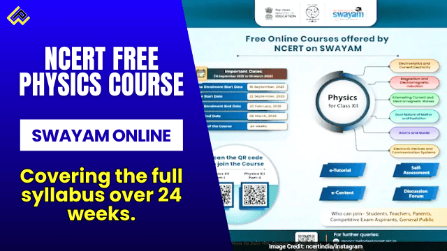 Student accessing NCERT online Physics MOOC modules on the SWAYAM learning portal